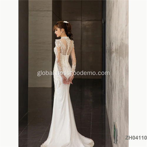  Custom Made Formal Designs Mermaid trumpet marmaid bridal gowns wedding dress beach with detachable  train Supplier